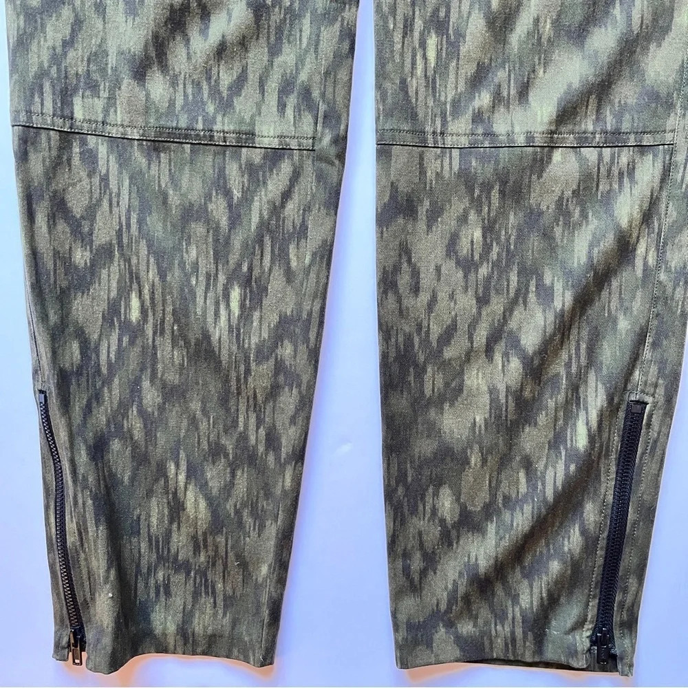 Ecru Camo Pants Trousers Comfy Lightweight Moto Green Utility Style Sz 4 - Picture 15 of 16